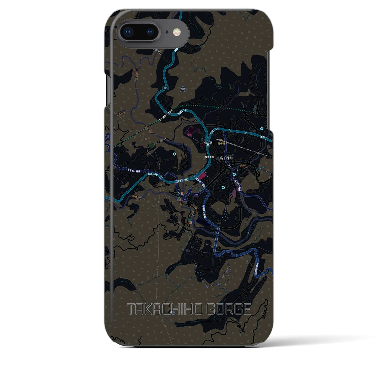 【高千穂峡（宮崎県）】地図柄iPhoneケース（バックカバータイプ）