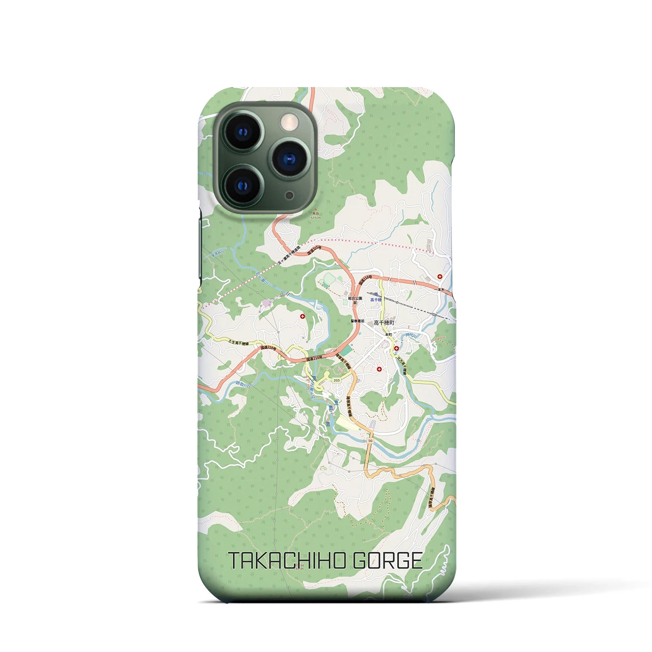 【高千穂峡（宮崎県）】地図柄iPhoneケース（バックカバータイプ）