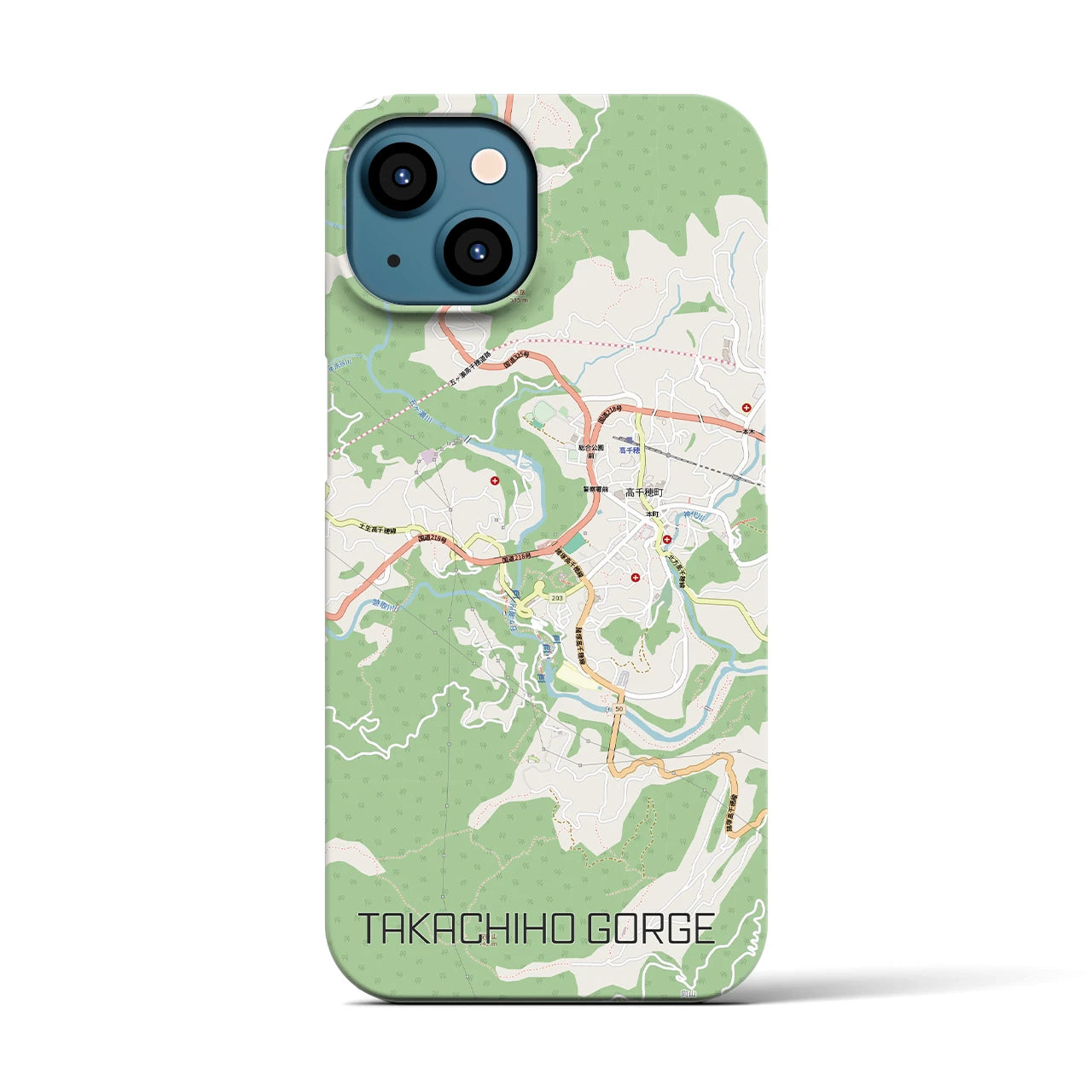 【高千穂峡（宮崎県）】地図柄iPhoneケース（バックカバータイプ）