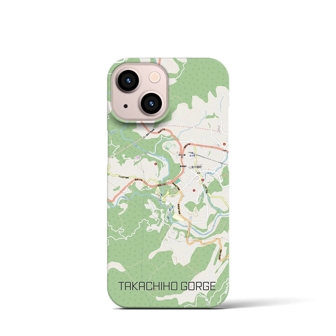 【高千穂峡（宮崎県）】地図柄iPhoneケース（バックカバータイプ）