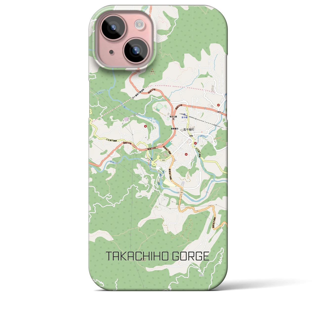 【高千穂峡（宮崎県）】地図柄iPhoneケース（バックカバータイプ）