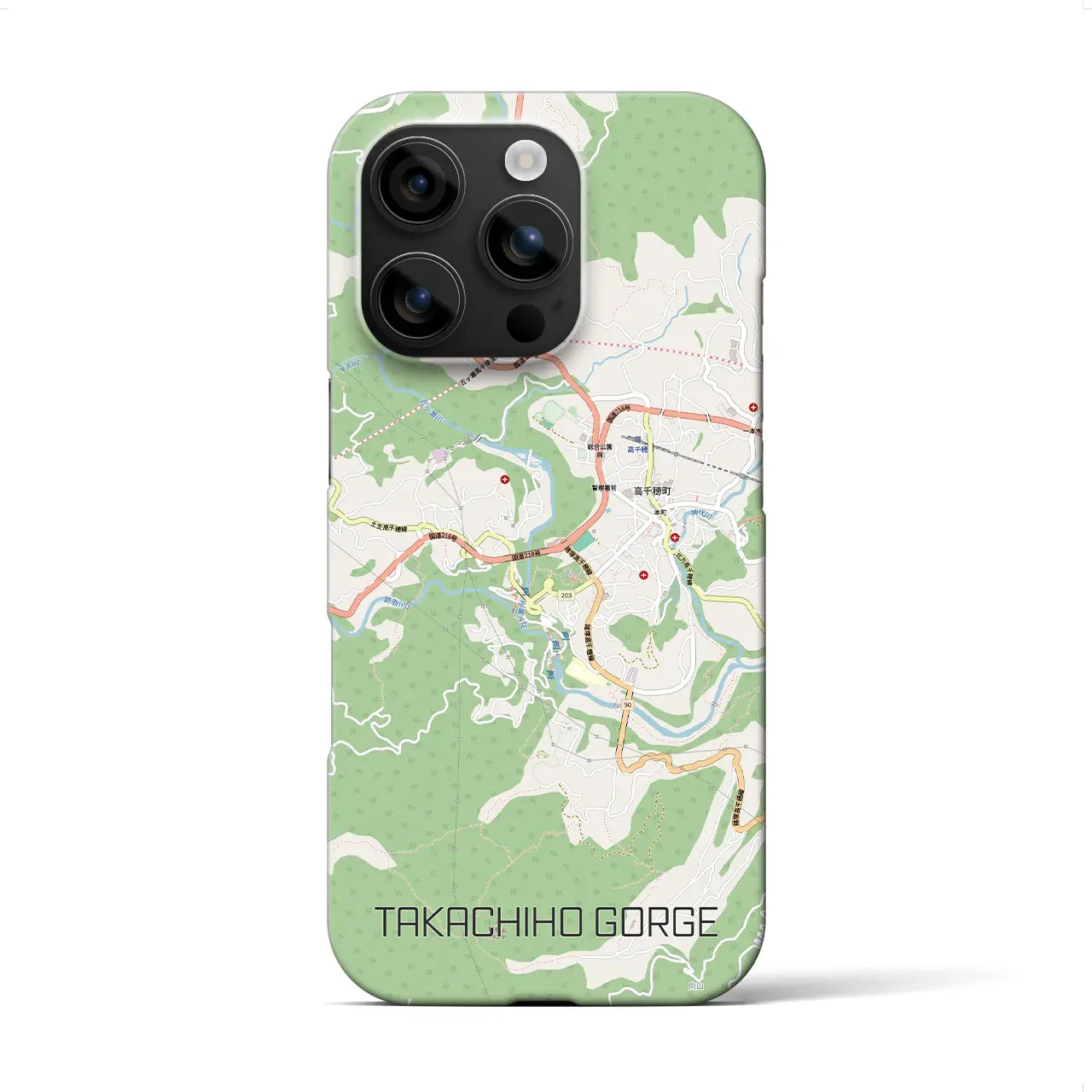 【高千穂峡（宮崎県）】地図柄iPhoneケース（バックカバータイプ）