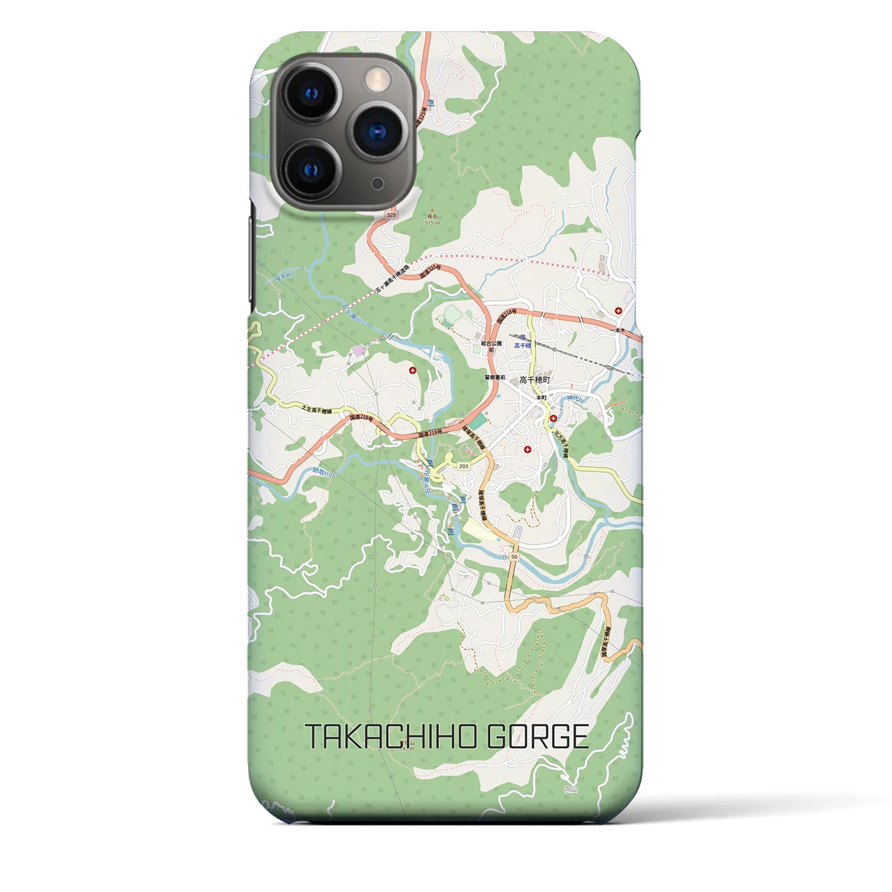 【高千穂峡（宮崎県）】地図柄iPhoneケース（バックカバータイプ）