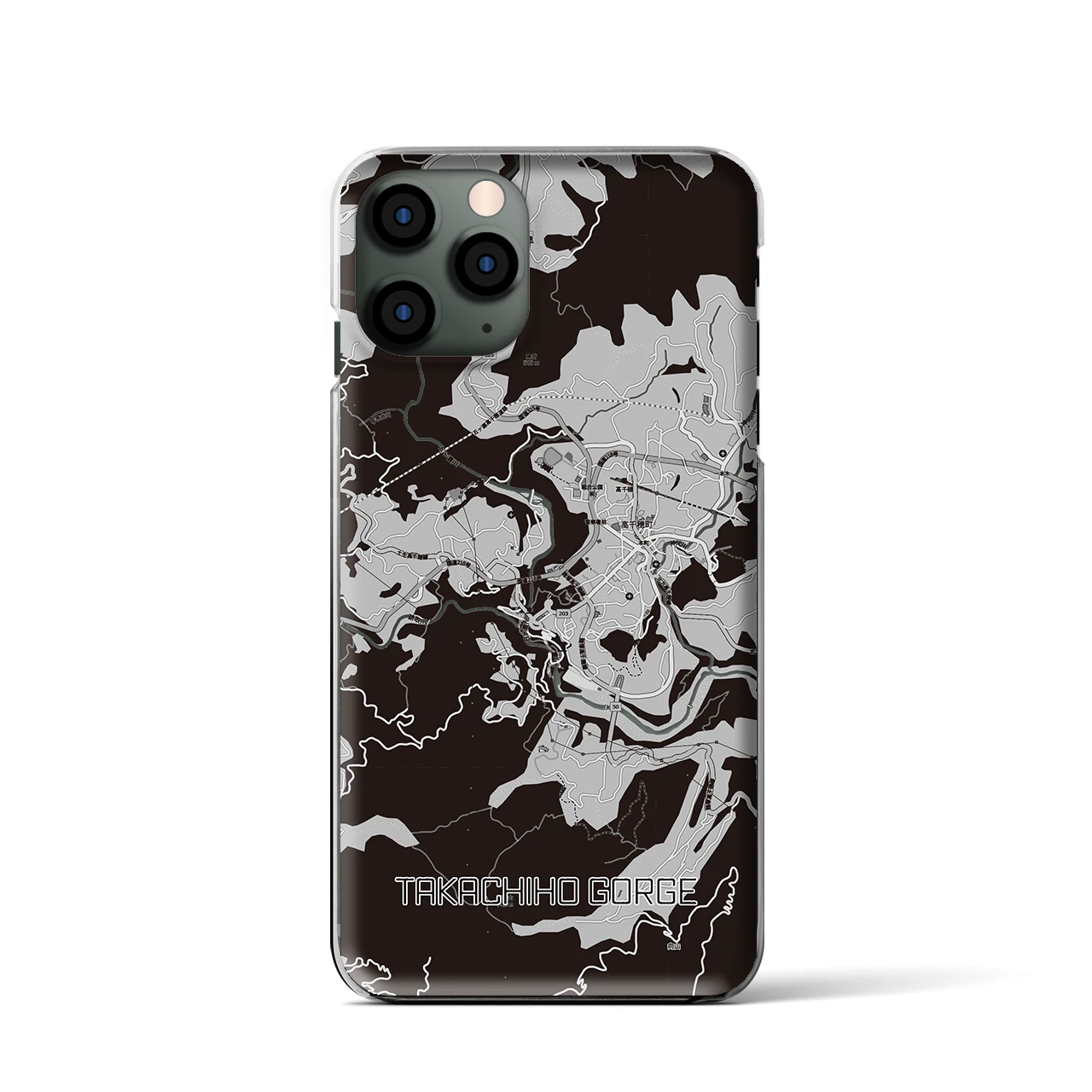 【高千穂峡（宮崎県）】地図柄iPhoneケース（クリアタイプ）