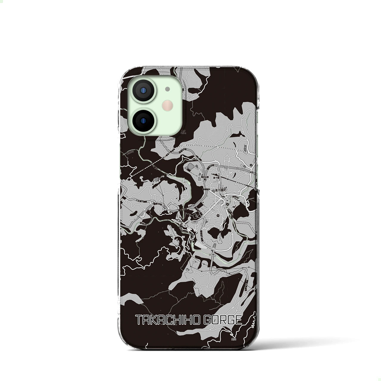 【高千穂峡（宮崎県）】地図柄iPhoneケース（クリアタイプ）