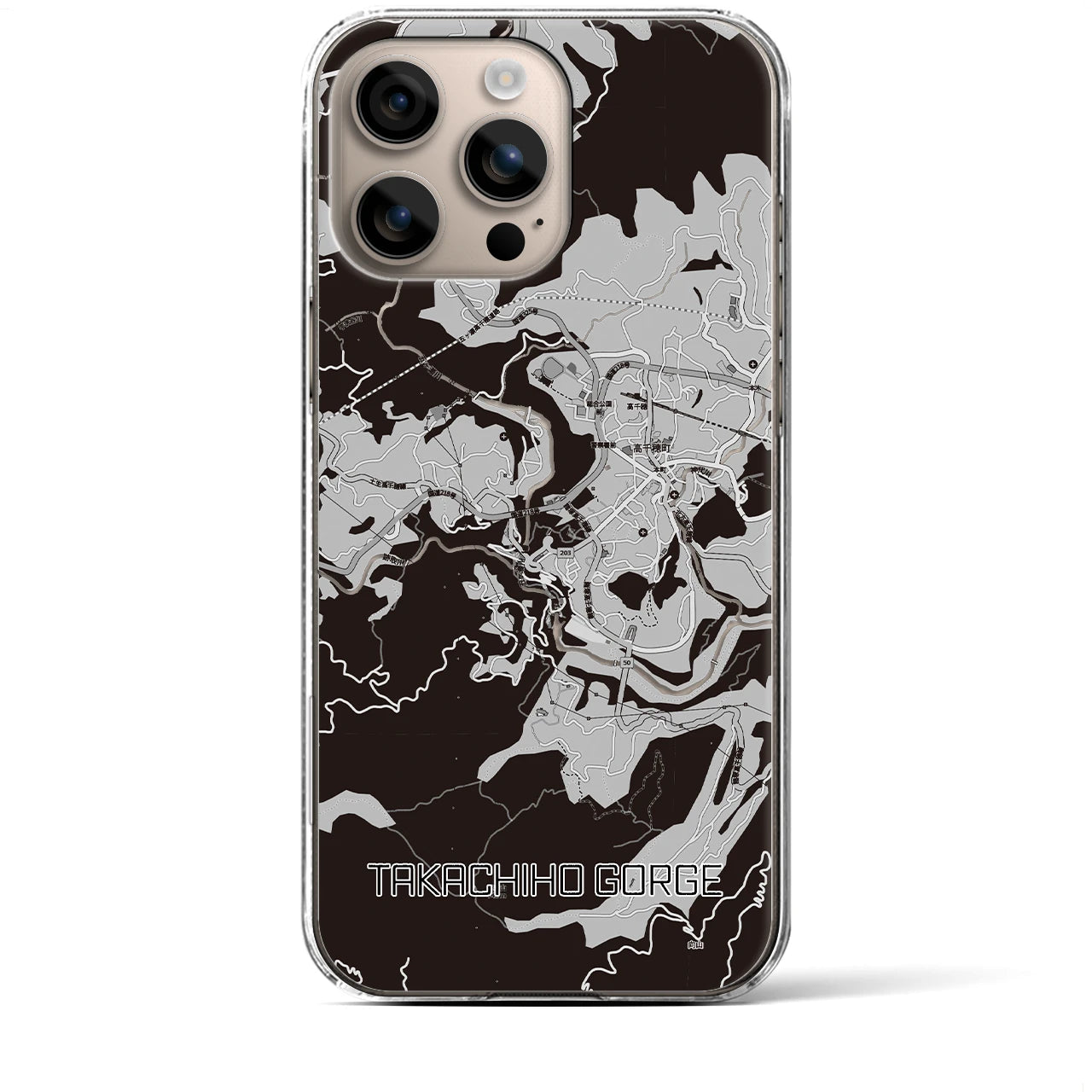 【高千穂峡（宮崎県）】地図柄iPhoneケース（クリアタイプ）