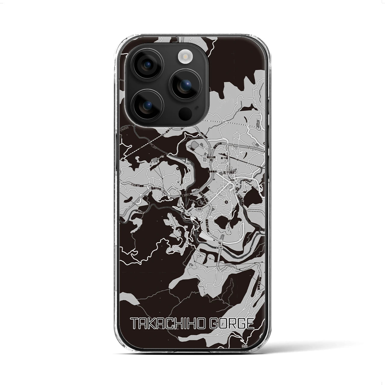 【高千穂峡（宮崎県）】地図柄iPhoneケース（クリアタイプ）