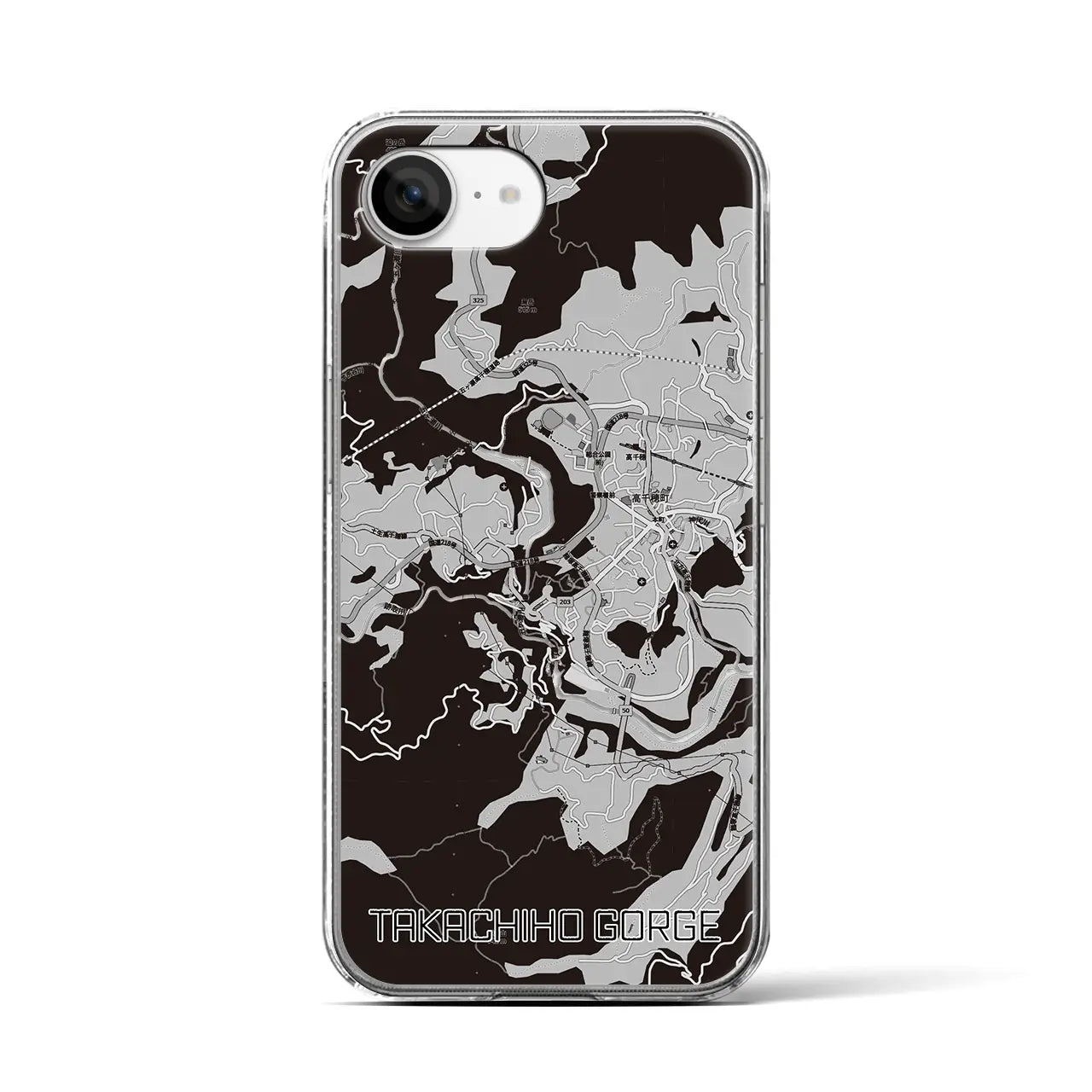 【高千穂峡（宮崎県）】地図柄iPhoneケース（クリアタイプ）