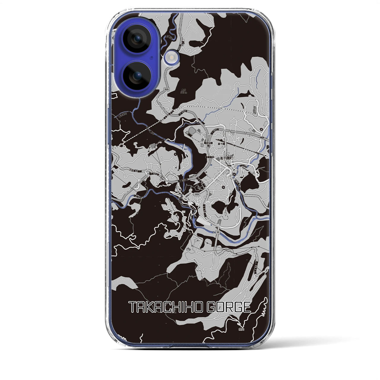【高千穂峡（宮崎県）】地図柄iPhoneケース（クリアタイプ）