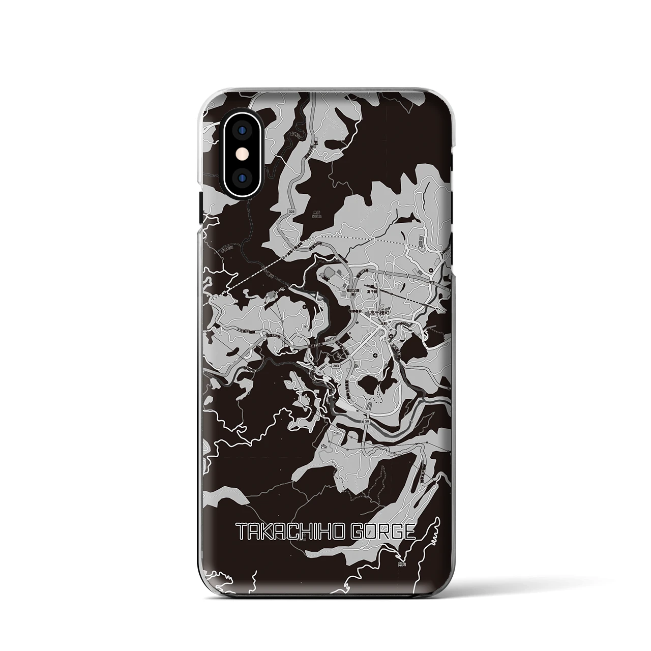 【高千穂峡（宮崎県）】地図柄iPhoneケース（クリアタイプ）