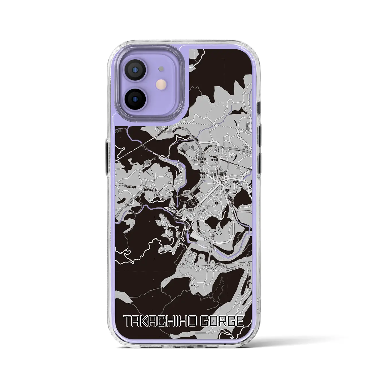 【高千穂峡（宮崎県）】地図柄iPhoneケース（MagSafeタイプ）