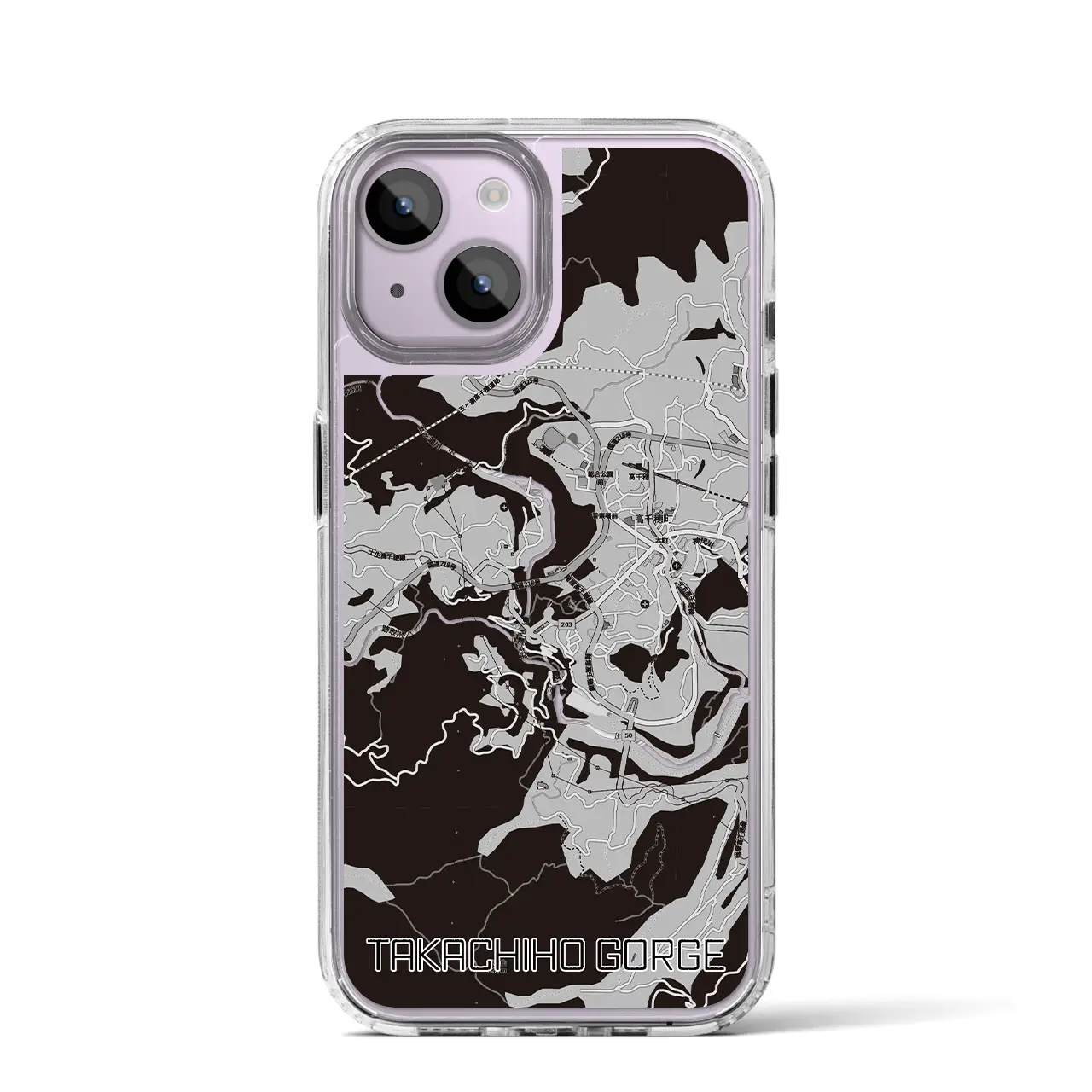 【高千穂峡（宮崎県）】地図柄iPhoneケース（MagSafeタイプ）