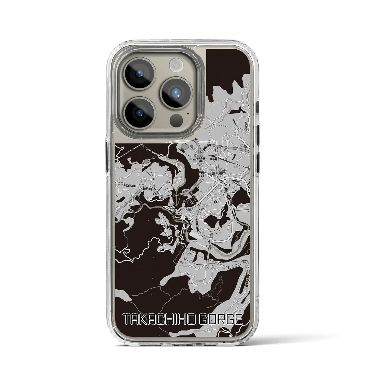 【高千穂峡（宮崎県）】地図柄iPhoneケース（MagSafeタイプ）