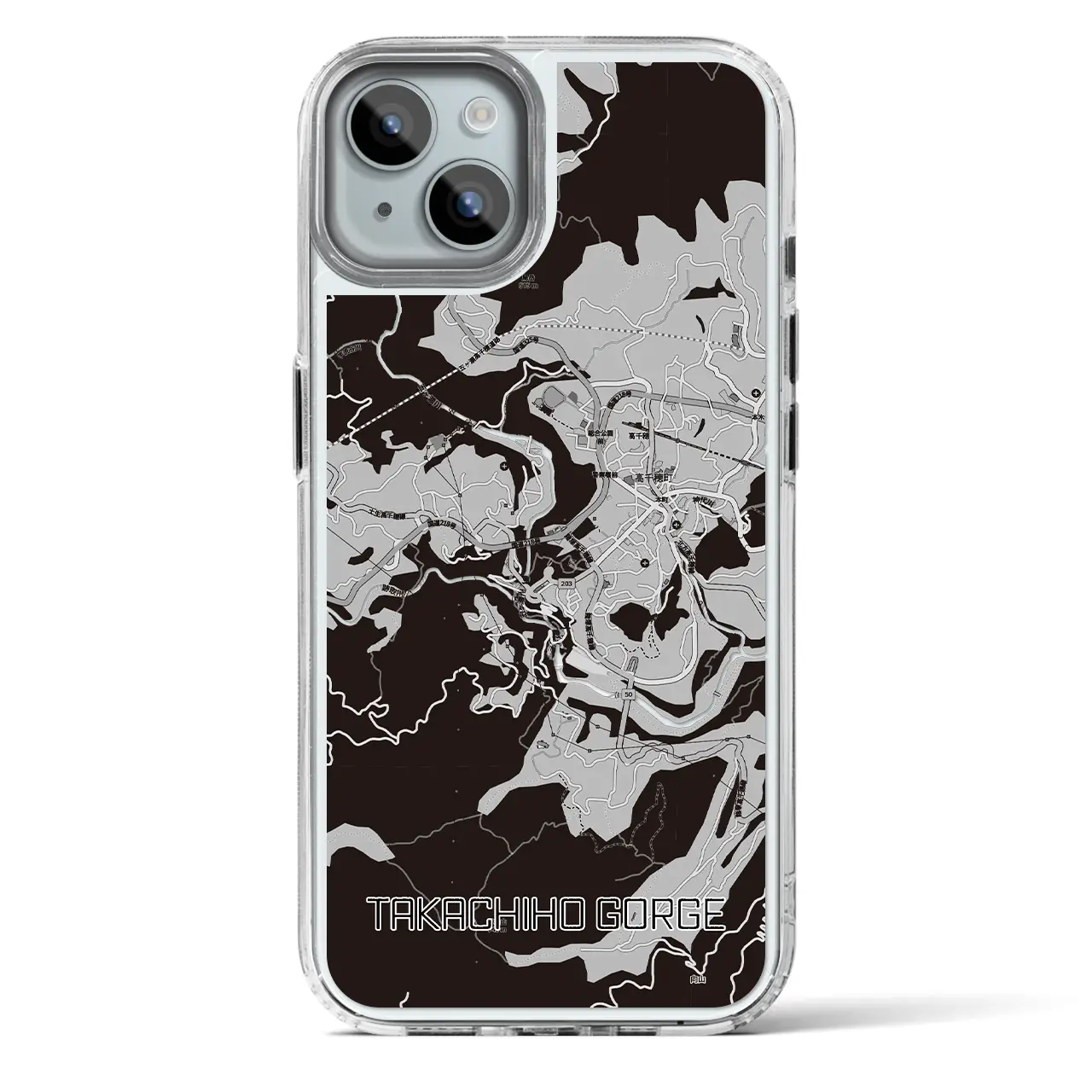 【高千穂峡（宮崎県）】地図柄iPhoneケース（MagSafeタイプ）