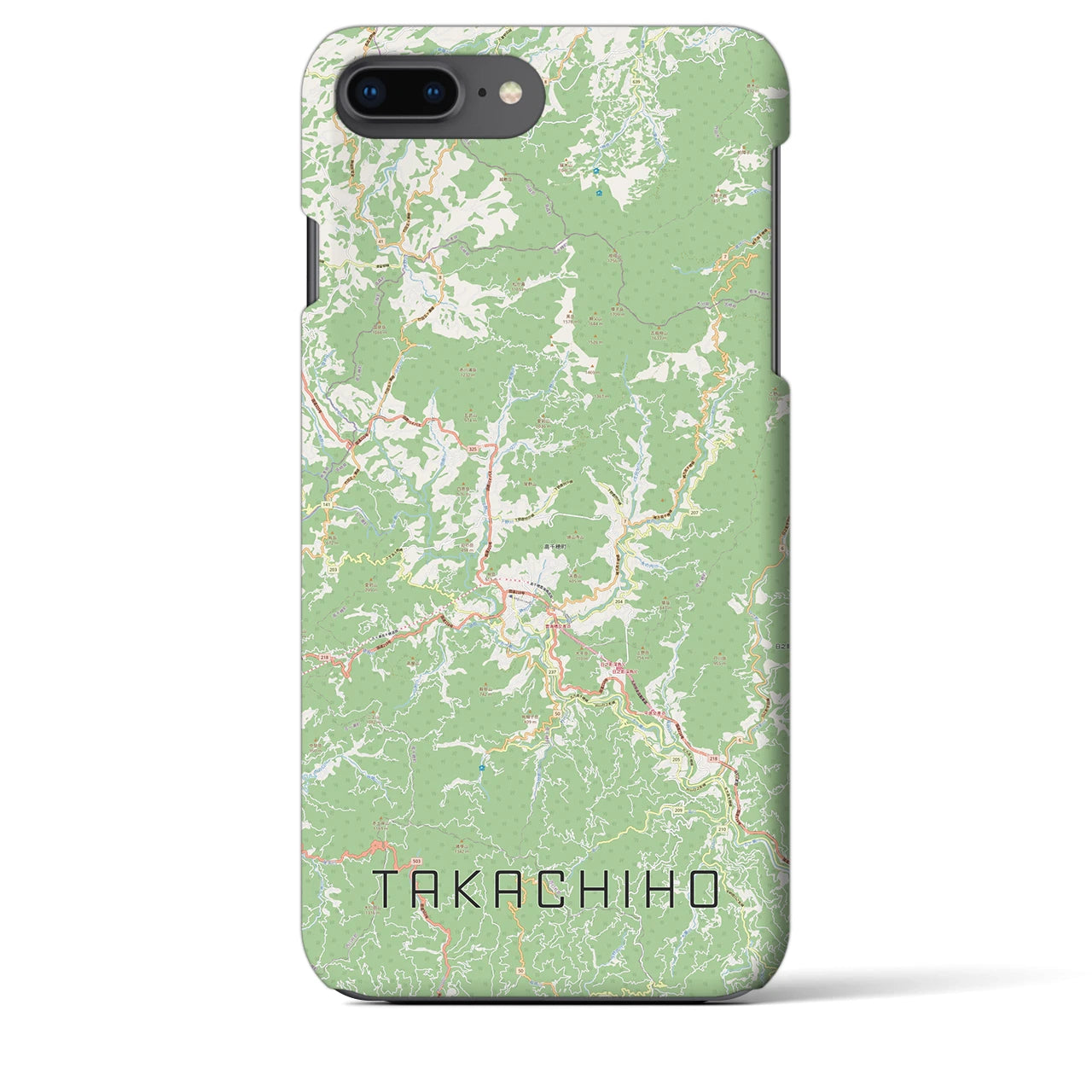 【高千穂（宮崎県）】地図柄iPhoneケース（バックカバータイプ）