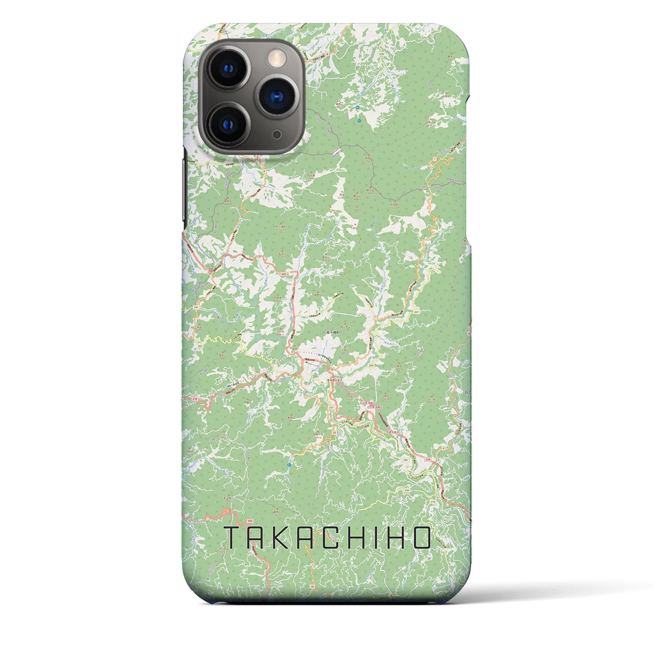 【高千穂（宮崎県）】地図柄iPhoneケース（バックカバータイプ）