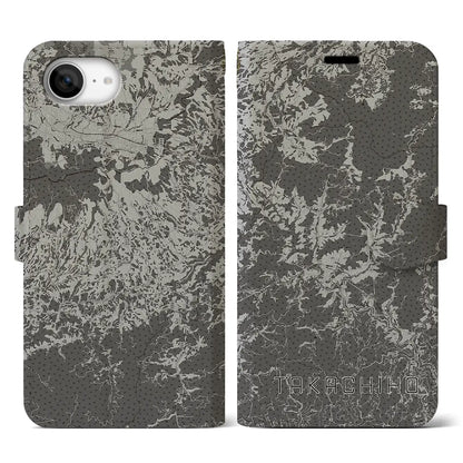 【高千穂（宮崎県）】地図柄iPhoneケース（手帳タイプ）