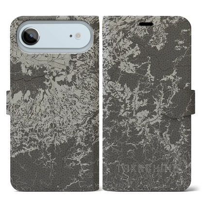 【高千穂（宮崎県）】地図柄iPhoneケース（手帳タイプ）