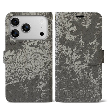 【高千穂（宮崎県）】地図柄iPhoneケース（手帳タイプ）