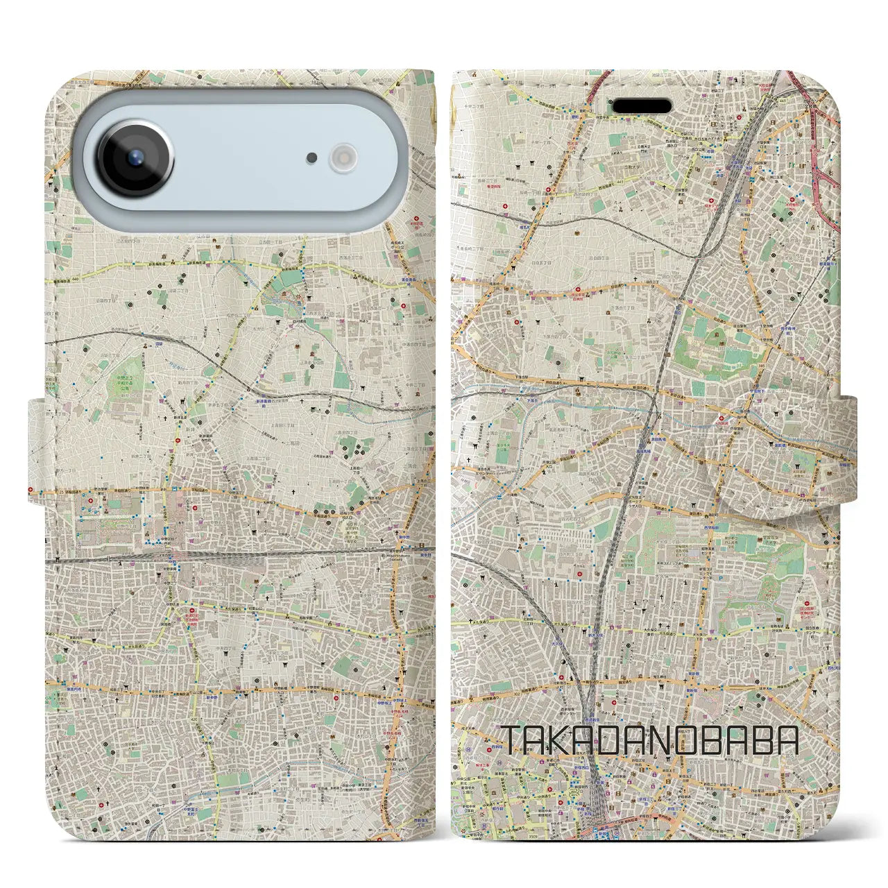 【高田馬場（東京都）】地図柄iPhoneケース（手帳タイプ）