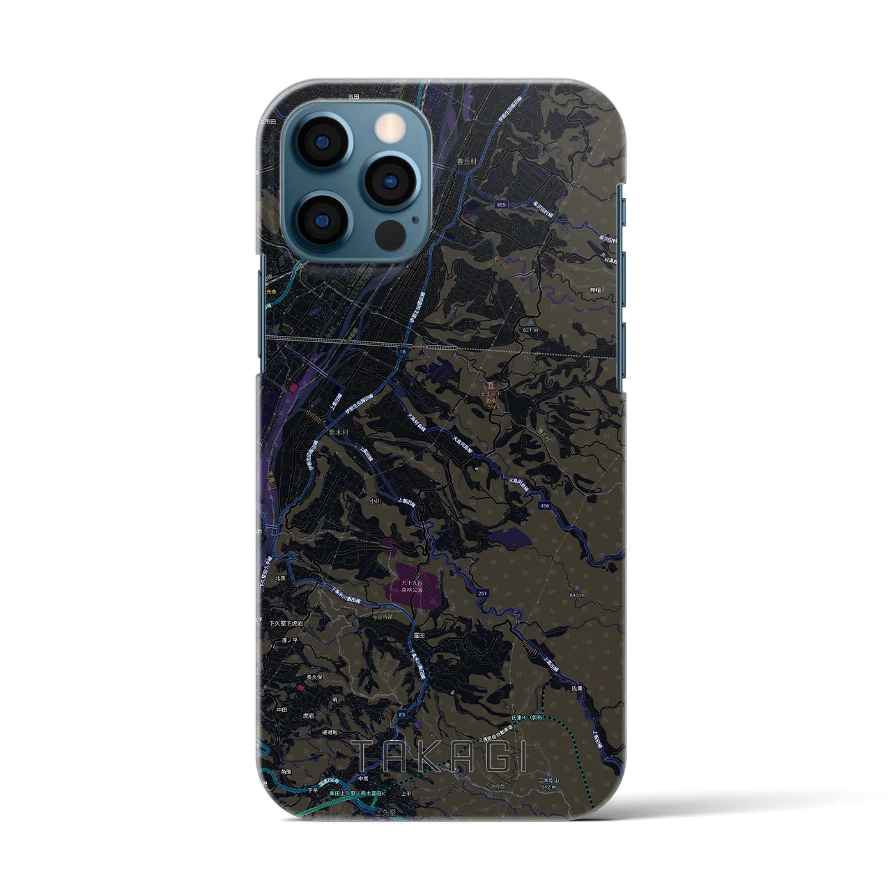 【喬木（長野県）】地図柄iPhoneケース（バックカバータイプ）