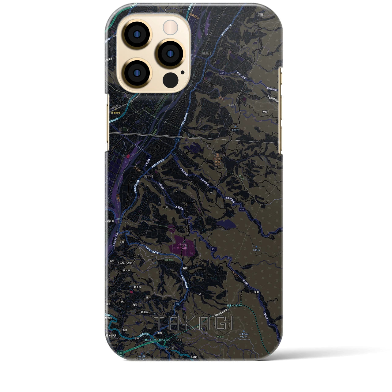 【喬木（長野県）】地図柄iPhoneケース（バックカバータイプ）