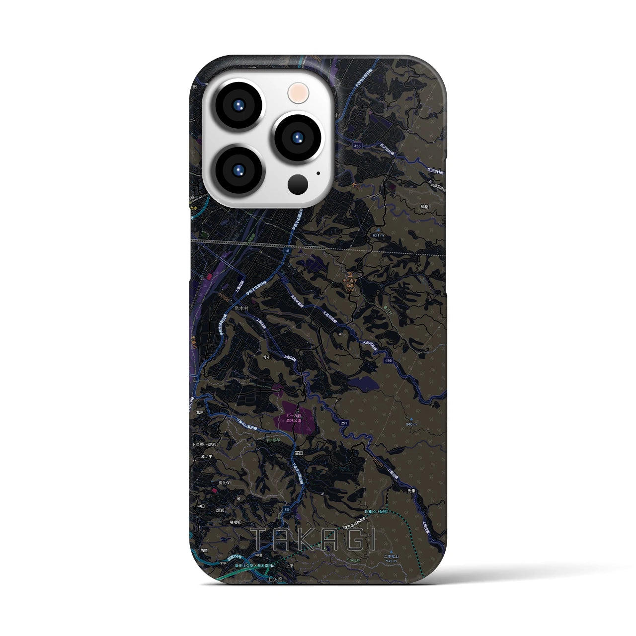 【喬木（長野県）】地図柄iPhoneケース（バックカバータイプ）