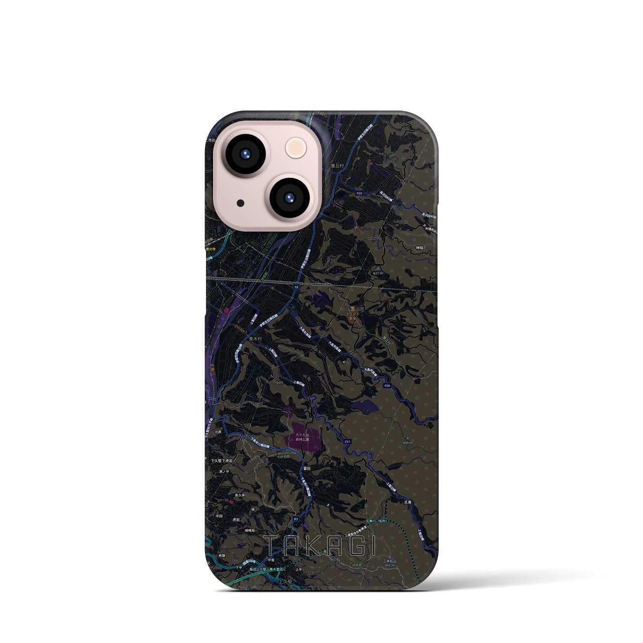 【喬木（長野県）】地図柄iPhoneケース（バックカバータイプ）