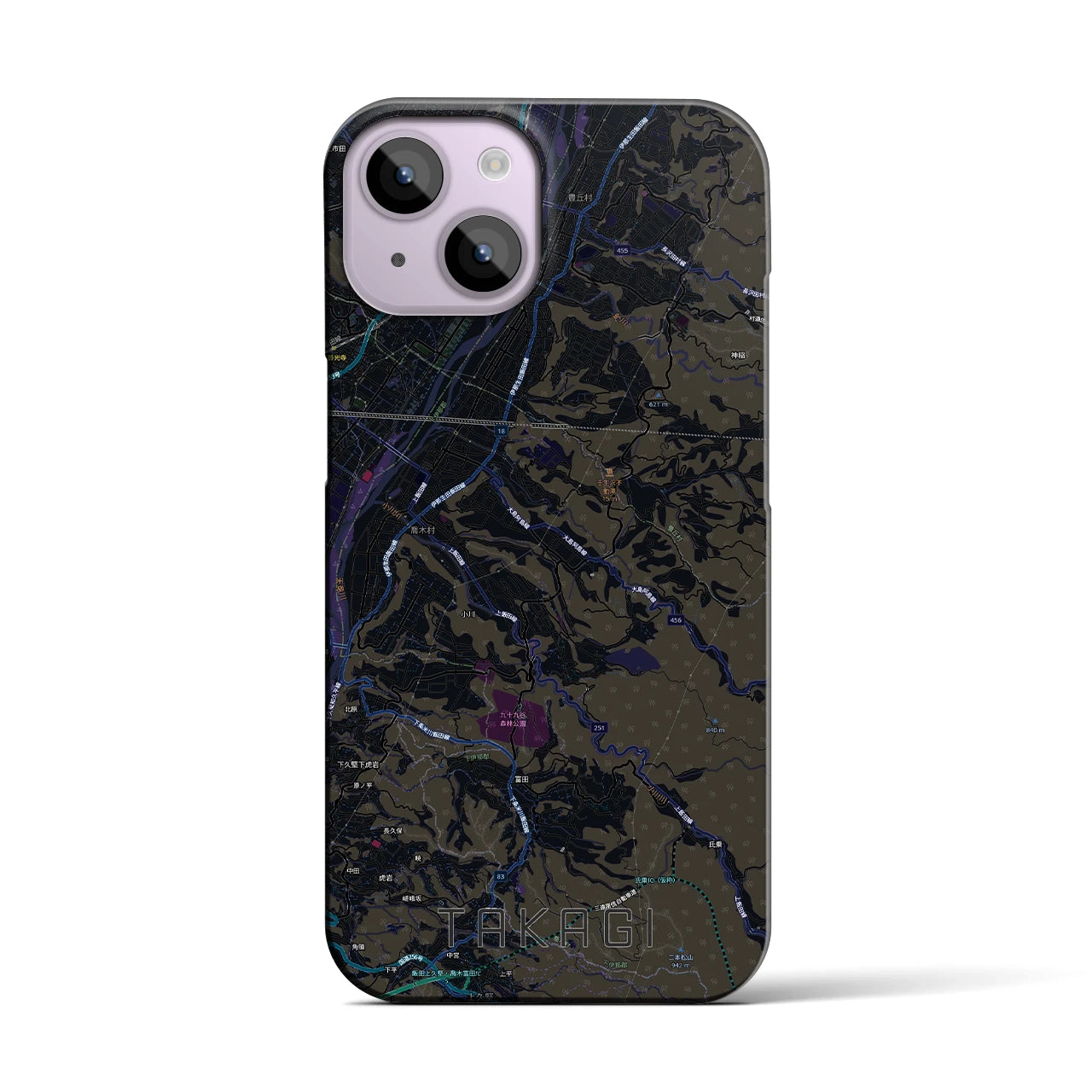 【喬木（長野県）】地図柄iPhoneケース（バックカバータイプ）