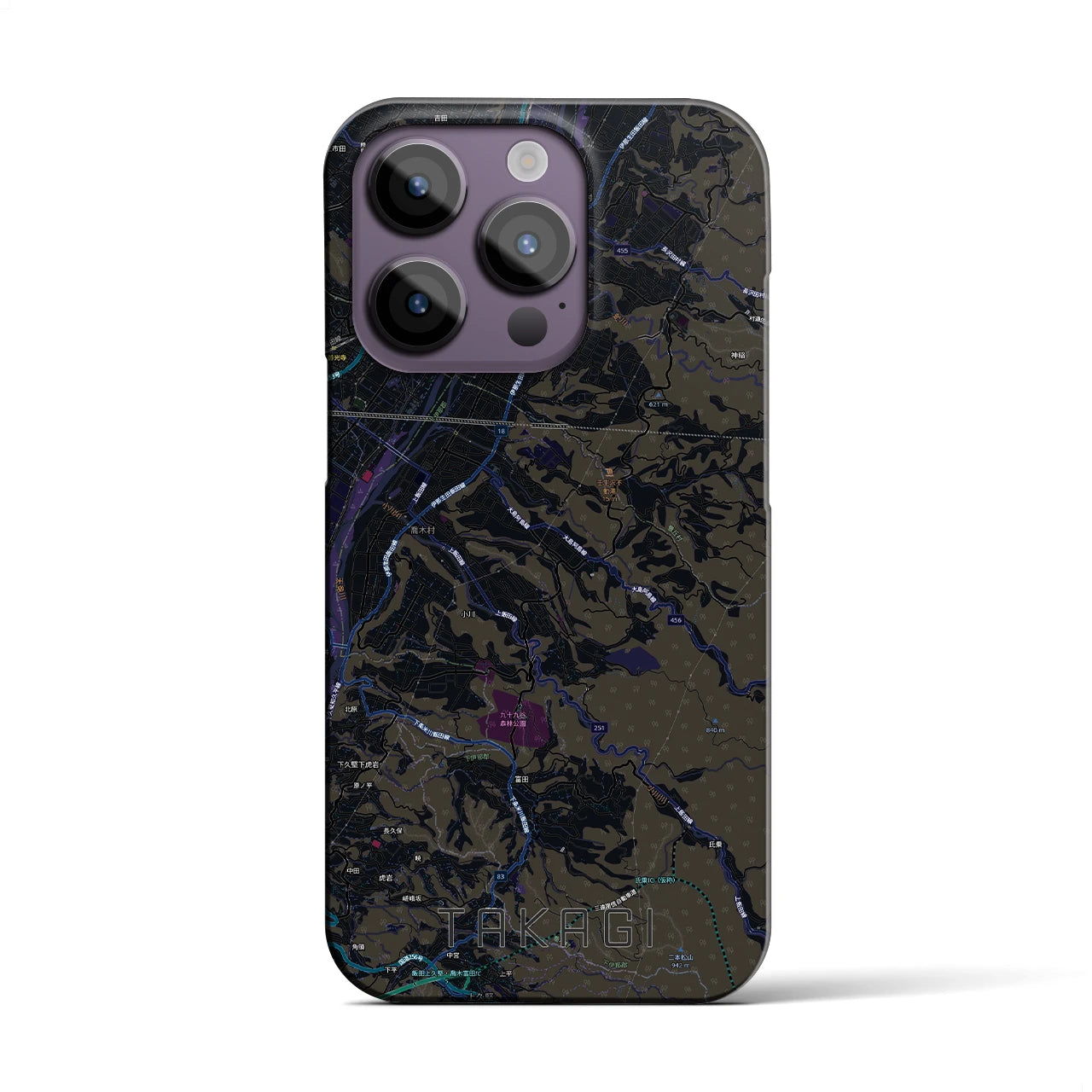 【喬木（長野県）】地図柄iPhoneケース（バックカバータイプ）