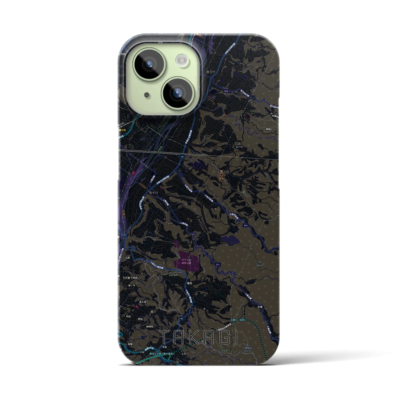 【喬木（長野県）】地図柄iPhoneケース（バックカバータイプ）