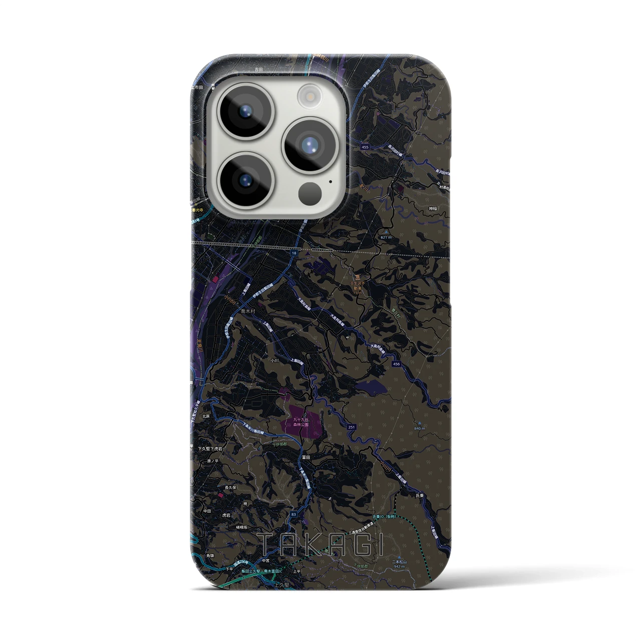 【喬木（長野県）】地図柄iPhoneケース（バックカバータイプ）