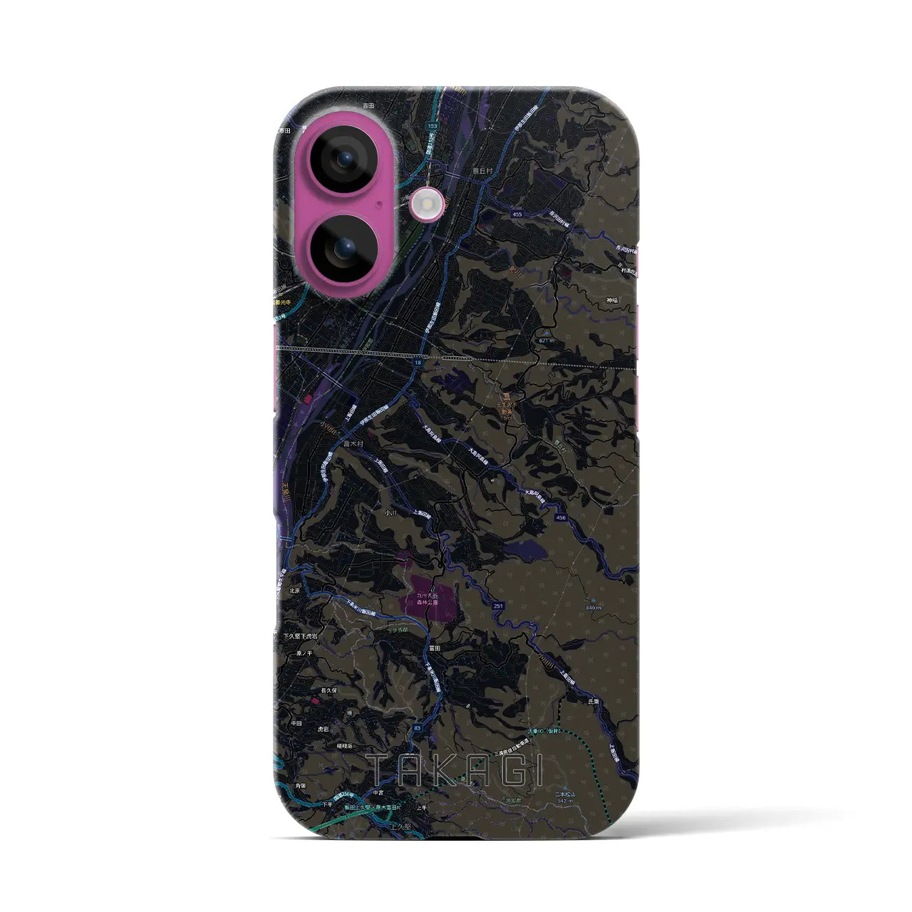 【喬木（長野県）】地図柄iPhoneケース（バックカバータイプ）