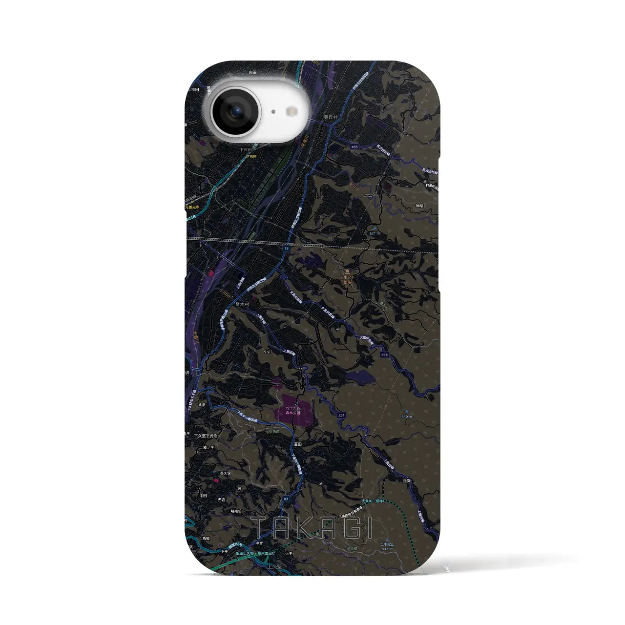 【喬木（長野県）】地図柄iPhoneケース（バックカバータイプ）