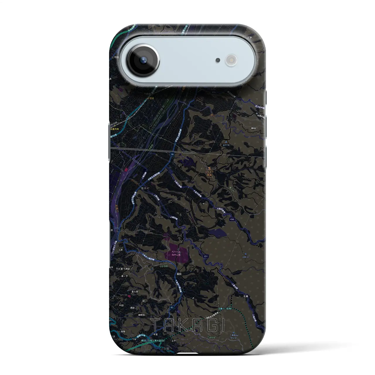 【喬木（長野県）】地図柄iPhoneケース（バックカバータイプ）