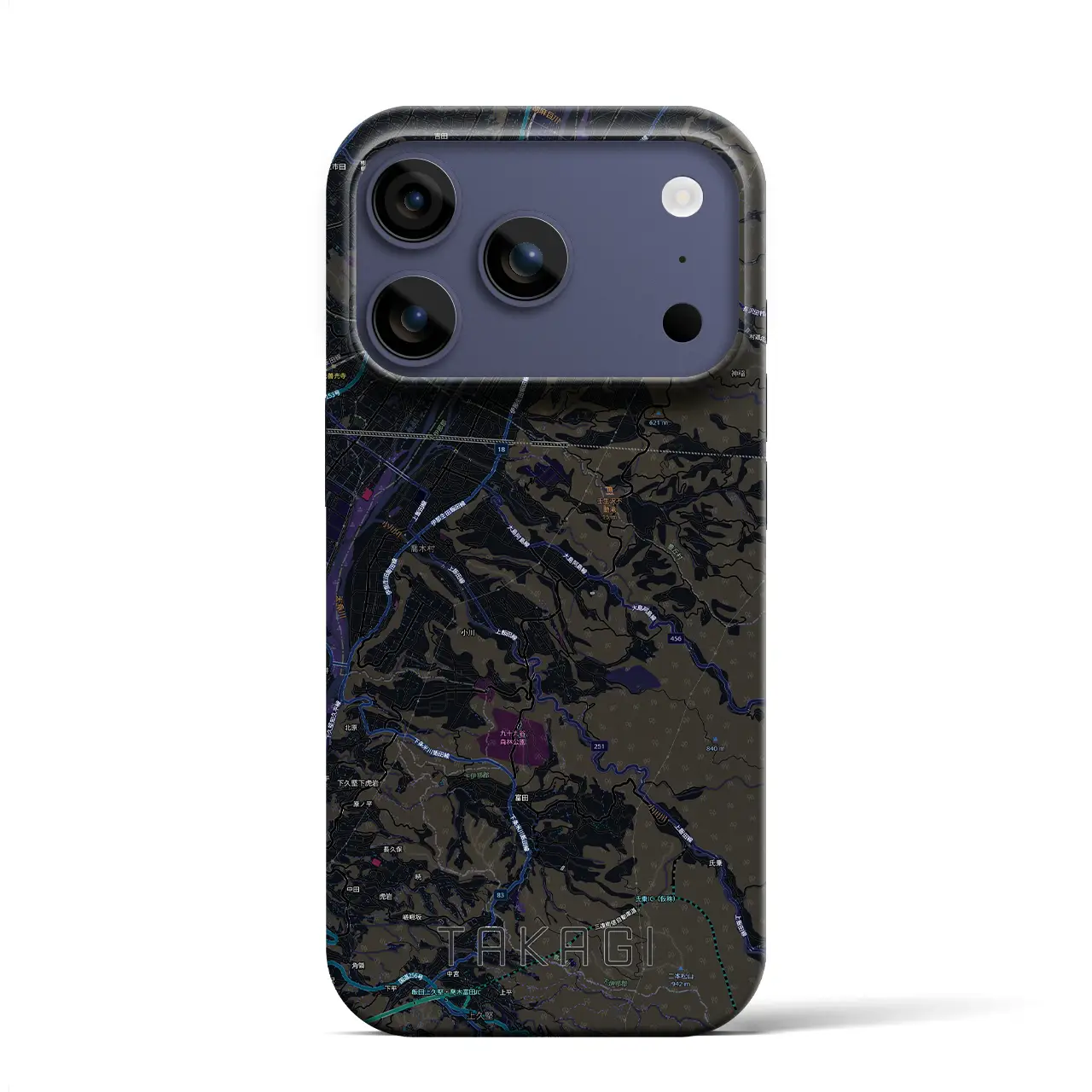 【喬木（長野県）】地図柄iPhoneケース（バックカバータイプ）