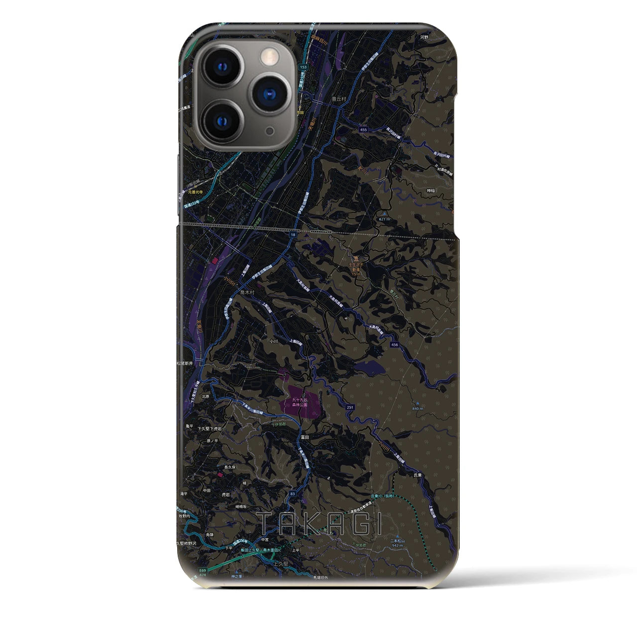 【喬木（長野県）】地図柄iPhoneケース（バックカバータイプ）
