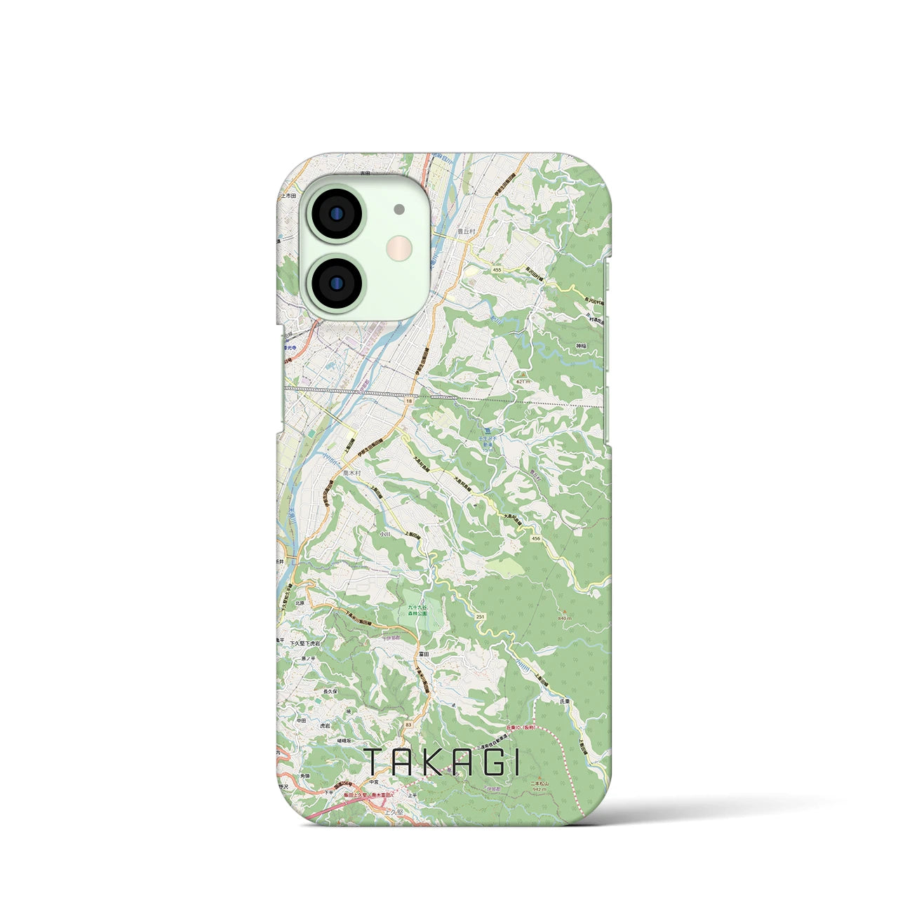 【喬木（長野県）】地図柄iPhoneケース（バックカバータイプ）