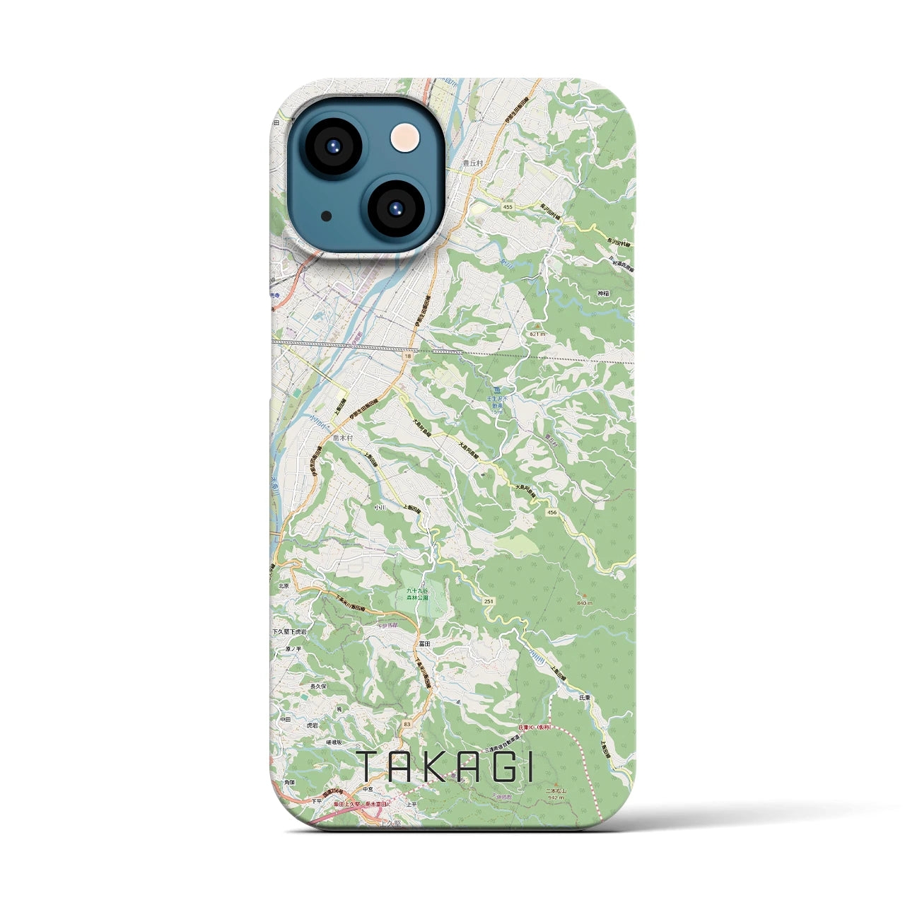 【喬木（長野県）】地図柄iPhoneケース（バックカバータイプ）