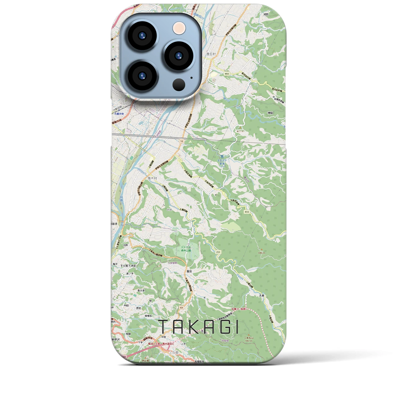 【喬木（長野県）】地図柄iPhoneケース（バックカバータイプ）