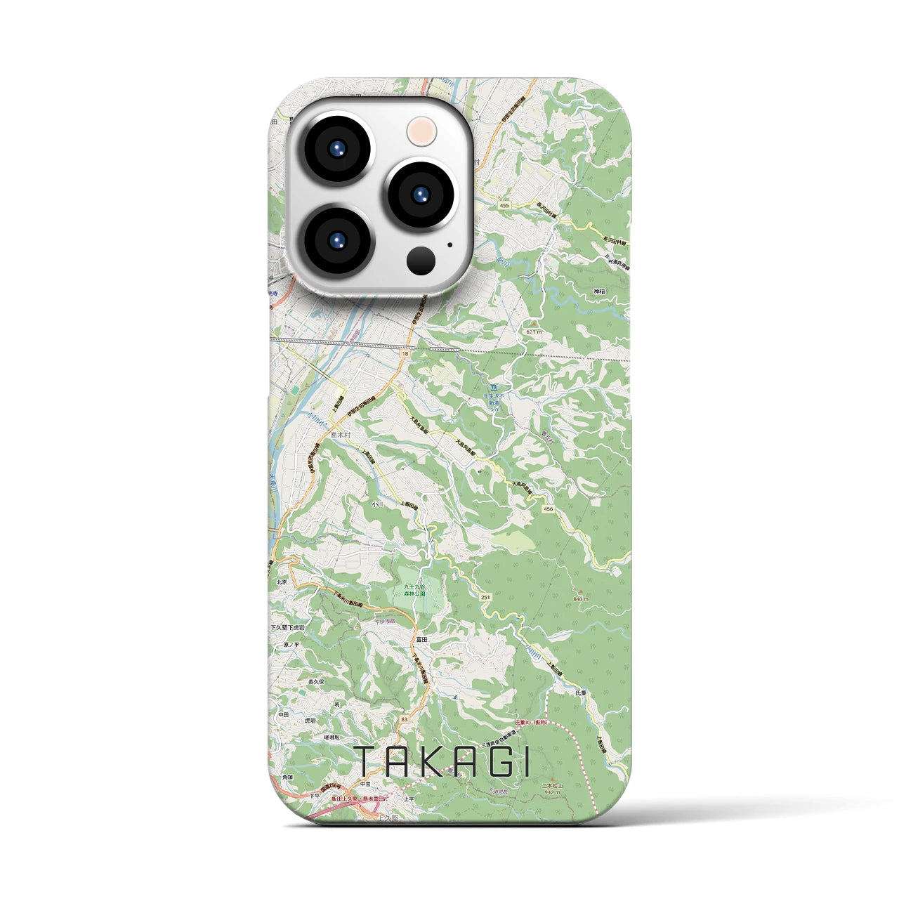 【喬木（長野県）】地図柄iPhoneケース（バックカバータイプ）