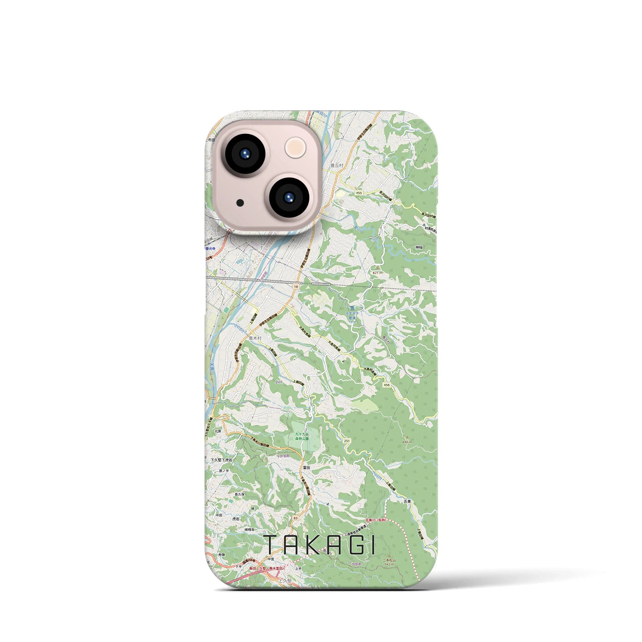 【喬木（長野県）】地図柄iPhoneケース（バックカバータイプ）