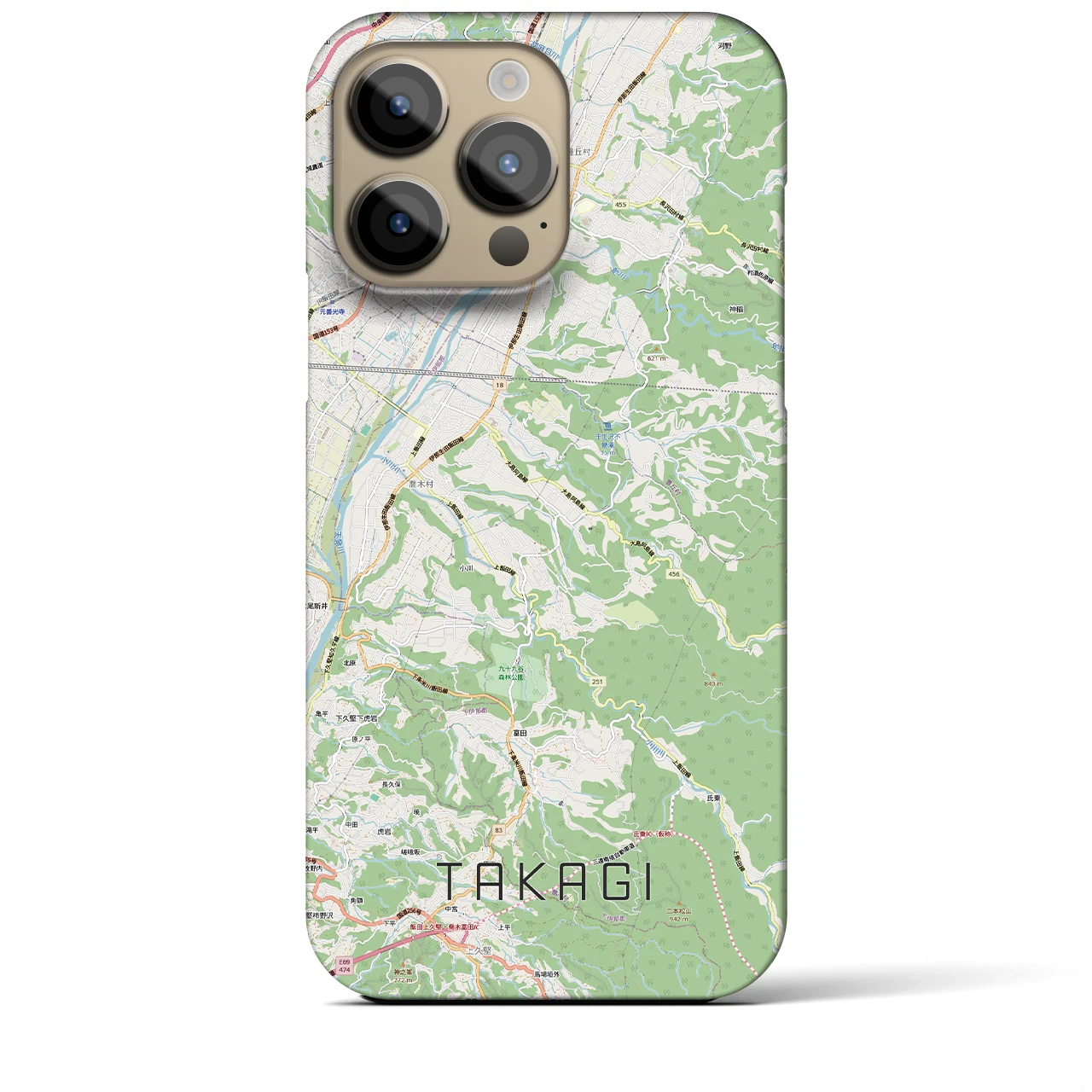 【喬木（長野県）】地図柄iPhoneケース（バックカバータイプ）
