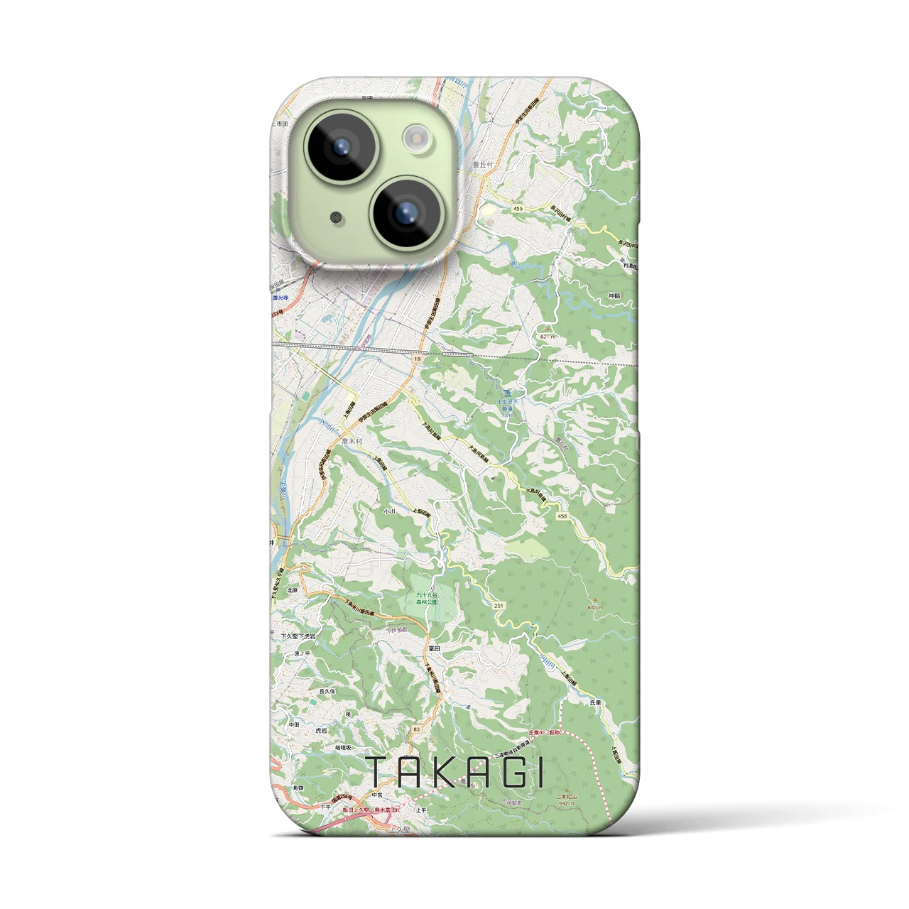【喬木（長野県）】地図柄iPhoneケース（バックカバータイプ）