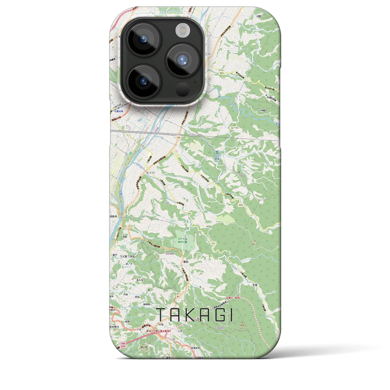 【喬木（長野県）】地図柄iPhoneケース（バックカバータイプ）