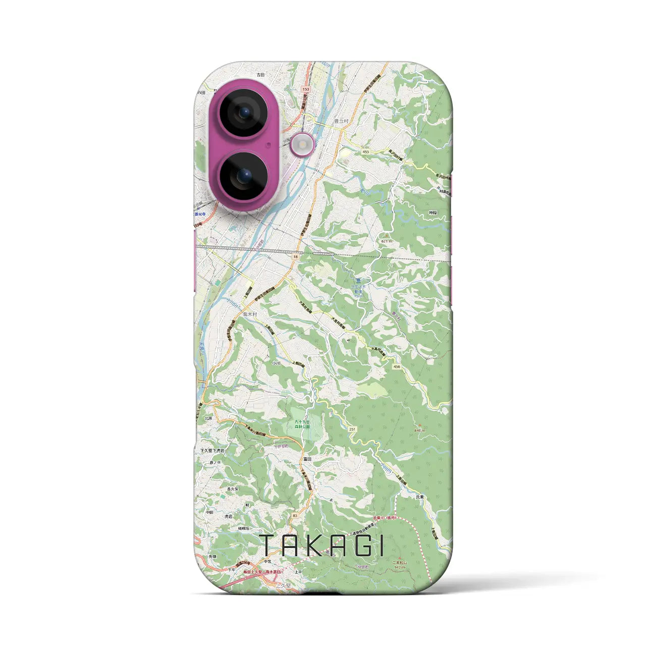 【喬木（長野県）】地図柄iPhoneケース（バックカバータイプ）