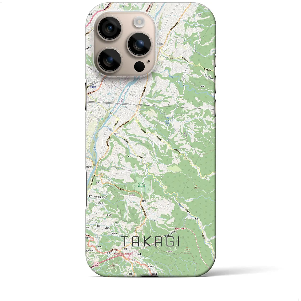【喬木（長野県）】地図柄iPhoneケース（バックカバータイプ）
