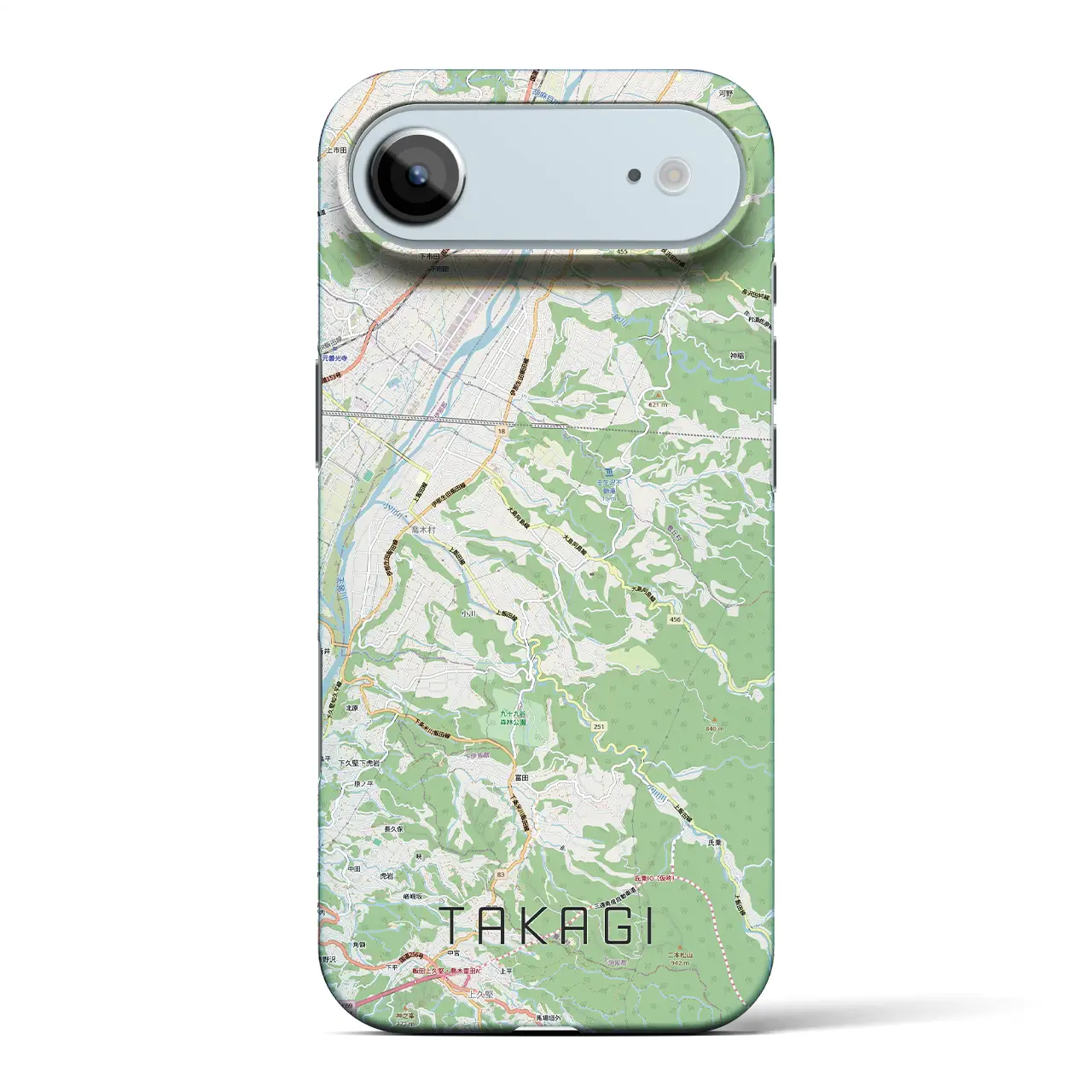 【喬木（長野県）】地図柄iPhoneケース（バックカバータイプ）ナチュラル・iPhone 17 Pro Max 用