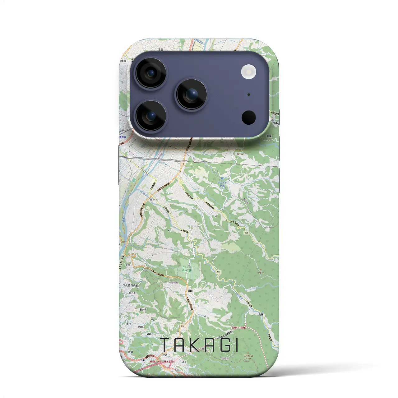 【喬木（長野県）】地図柄iPhoneケース（バックカバータイプ）