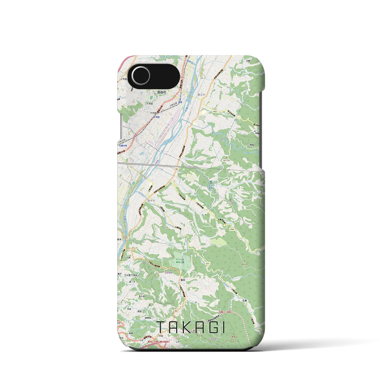 【喬木（長野県）】地図柄iPhoneケース（バックカバータイプ）